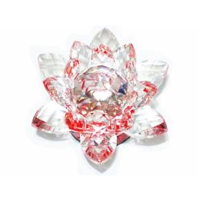 Diamante Flor De Lotus Joia De Cristal Foto Unha Vermelho