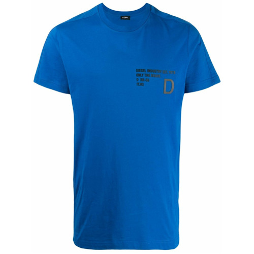 Diesel Camiseta com Estampa de Slogan - Azul