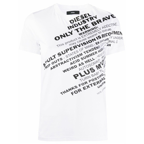 Diesel Camiseta com Estampa de Slogan - Branco