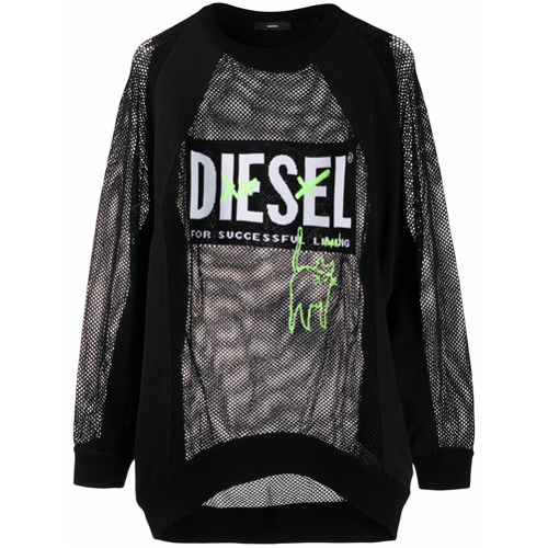 Diesel Moletom com Patch de Logo - Preto