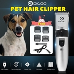 Digoo Professional USB Aparador de Pêlos com Cerâmica X-Blade Recarregável Clipper com 4X Pente Limitador Extra para Adulto Bebê Animal Cão Gato