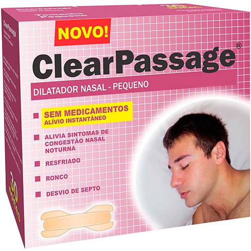 Dilatador Nasal Pequeno Bege C/ 30 Unidades - ClearPassage