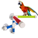 Disco De Sucção Pássaro Papagaio Banho De Chuveiro Barra De Pé Suporte De Vara Dupla Brinquedo Para Animais De Estimação
