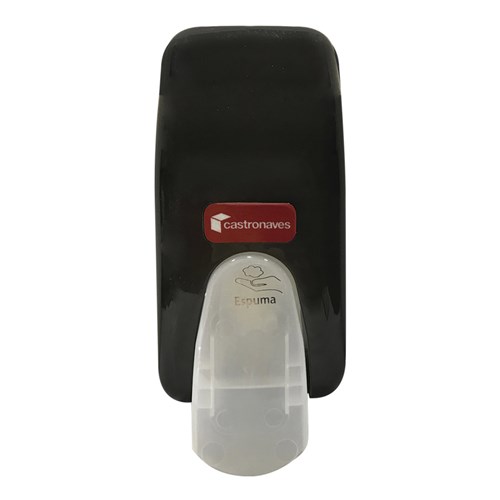 Dispenser (Saboneteira) para Sabonete em Espuma 400Ml Cor Preta com Botão Translúcido