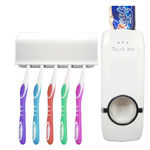 Dispenser Toothpaste Full-automático Ajuste com 5 Buracos Porta-escovas Dentífrico Espremedor de Prateleira do Banheiro de Banho Acessórios