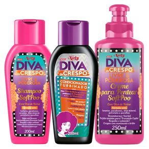 Diva de Crespo Soft Poo Niely - Shampoo + Condicionador + Creme para Pentear Kit