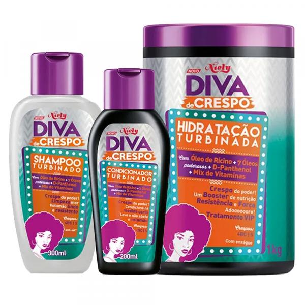 Diva de Crespo Turbinado Niely - Shampoo + Condicionador + Tratamento