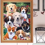 DIY Diamond Dog pintura família labrador bordados diamantes presentes de Natal do mosaico completo grupo cão rodada strass diamante