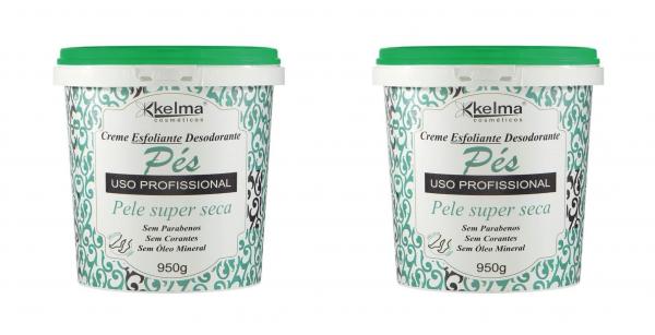 Dois Cremes Desodorantes Esfoliantes para os Pés 950gr Kelma