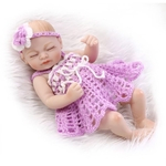 27cm bonito mini simulação de silicone dormir bebê boneca macia com cabelos pintados