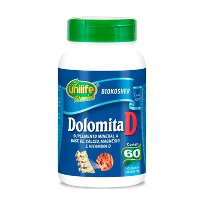 Dolomita com Vitamina D - 60 Cápsulas - Unilife