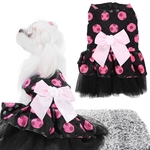 Dots Bowknot Pet Dog Cat Puppy Princess Gauzy Dress Skirt Costume Accessory HL