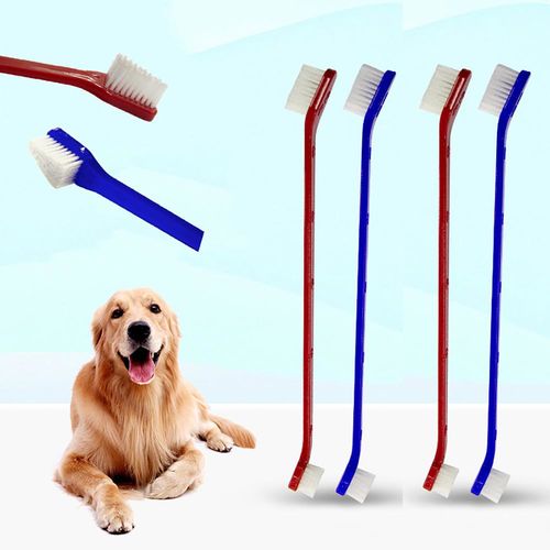 Double-end Escova de Dentes Filhote de Cachorro do Cão Dental Oral Dentes de Limpeza Cuidados Escova Macia