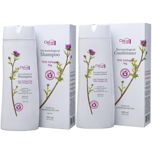 Doux Clair Dermatological Trichogen Veg Kit Shampoo e Condicionador 2x300ml - Cabelos com Queda - Doux Clair