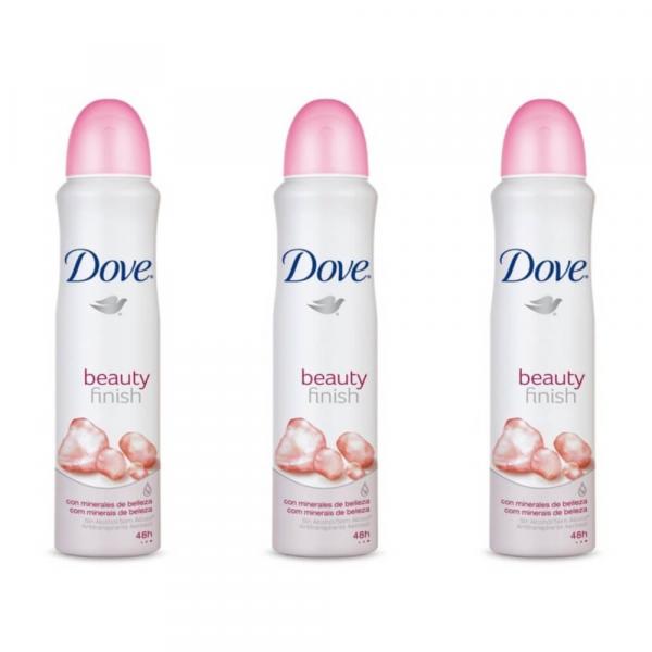 Dove Beauty Finish Desodorante Aerosol Feminino 89g (Kit C/03)