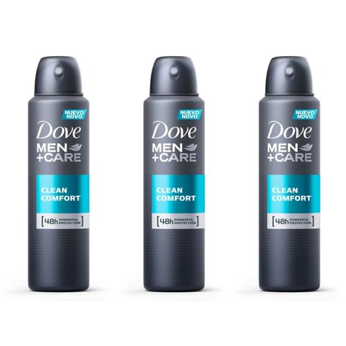 Dove Clean Comfort Desodorante Aerosol Masculino 89g (kit C/03)