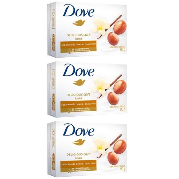 Dove Creamy Comfort Karité Baunilha / Vanilla Sabonete 90g (Kit C/03)