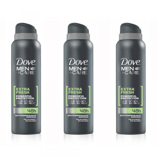 Dove Extra Fresh Desodorante Aerosol Masculino 89g (Kit C/03)