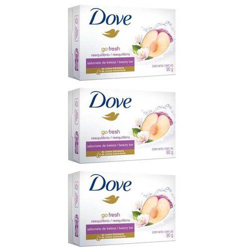 Dove Go Fresh Reequilíbrio Sabonete 90g (kit C/03)