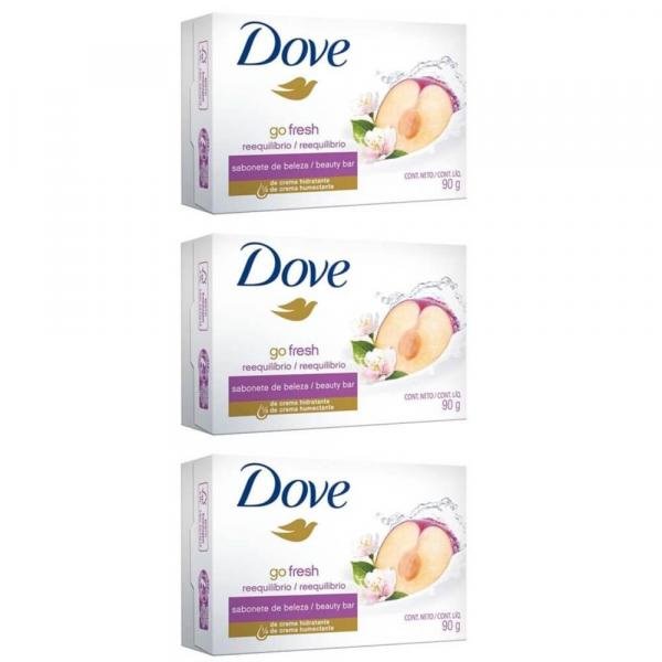 Dove Go Fresh Reequilíbrio Sabonete 90g (kit C/03)