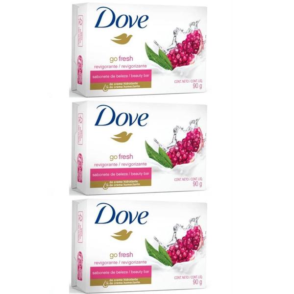 Dove Go Fresh Revigorante Sabonete 90g (Kit C/03)
