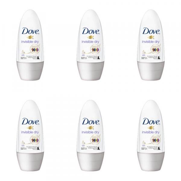 Dove Invisible Dry Desodorante Rollon Feminino 50ml (Kit C/06)