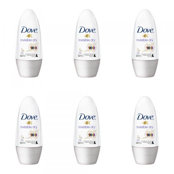 Dove Invisible Dry Desodorante Rollon Feminino 50ml (Kit C/06)