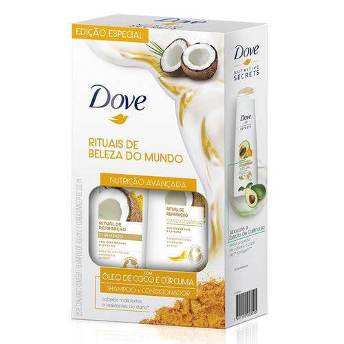 Dove Kit Shampoo + Condicionador 400/200mL Óleo Coco e Cúrcuma