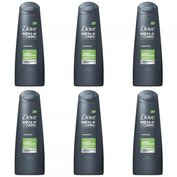 Dove Limpeza Refrescante Shampoo Masculino 200ml (Kit C/06)