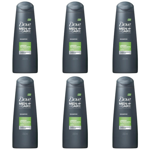 Dove Limpeza Refrescante Shampoo Masculino 200ml (kit C/06)