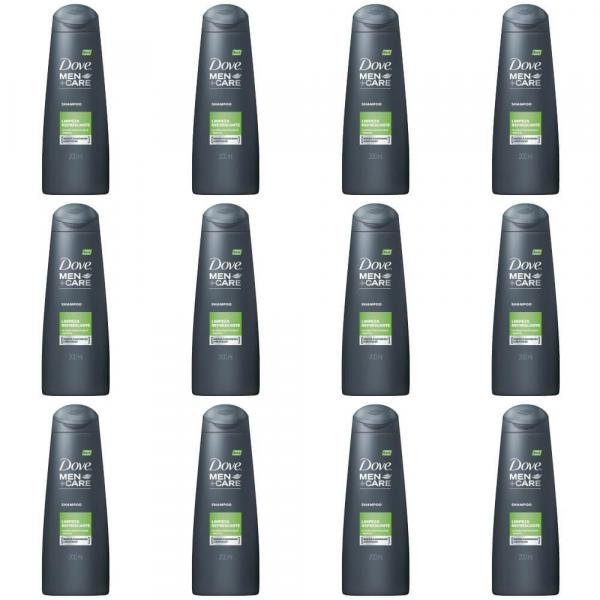 Dove Limpeza Refrescante Shampoo Masculino 200ml (Kit C/12)