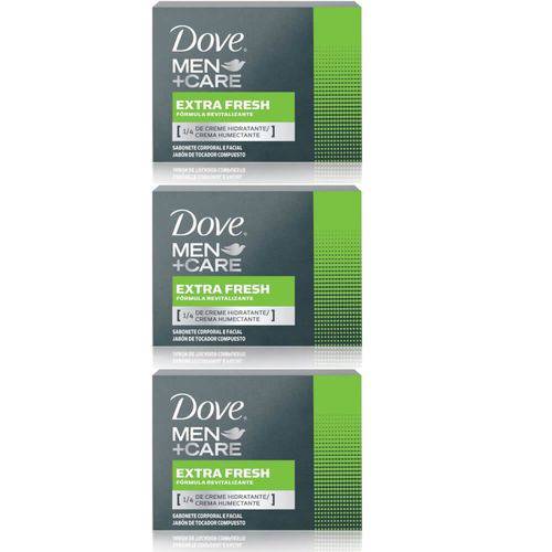 Dove Men Care Extra Fresh Sabonete 90g (kit C/03)