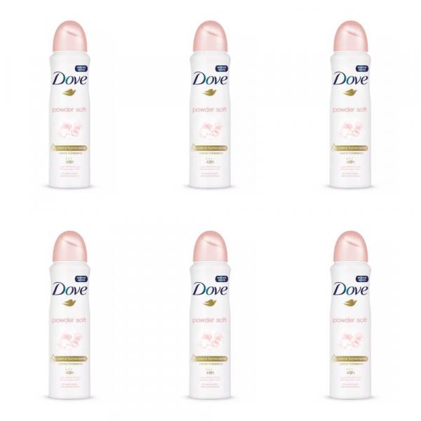 Dove Powder Soft Desodorante Aerosol Feminino 89g (Kit C/06)
