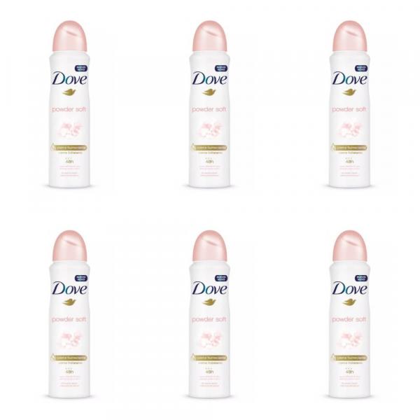 Dove Powder Soft Desodorante Aerosol Feminino 89g (Kit C/06)