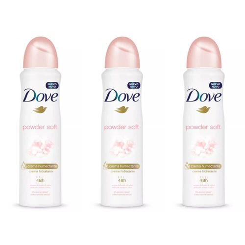 Dove Powder Soft Desodorante Aerosol Feminino 89g (kit C/03)