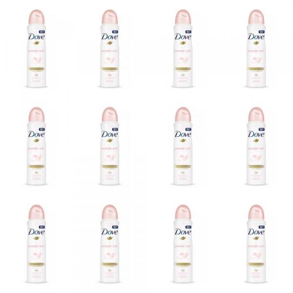 Dove Powder Soft Desodorante Aerosol Feminino 89g (Kit C/12)