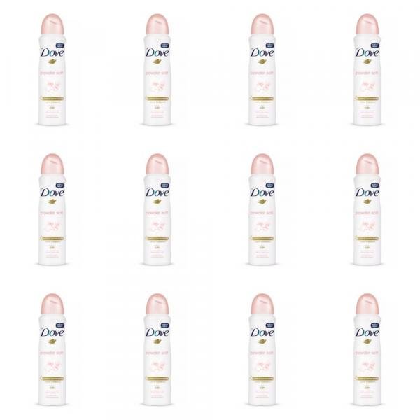 Dove Powder Soft Desodorante Aerosol Feminino 89g (Kit C/12)