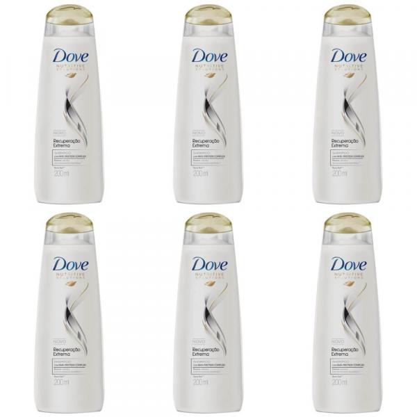 Dove Recuperação Extrema Shampoo 200ml (Kit C/06)