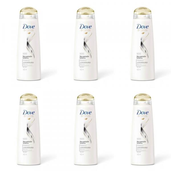 Dove Recuperação Extrema Shampoo 400ml (Kit C/06)