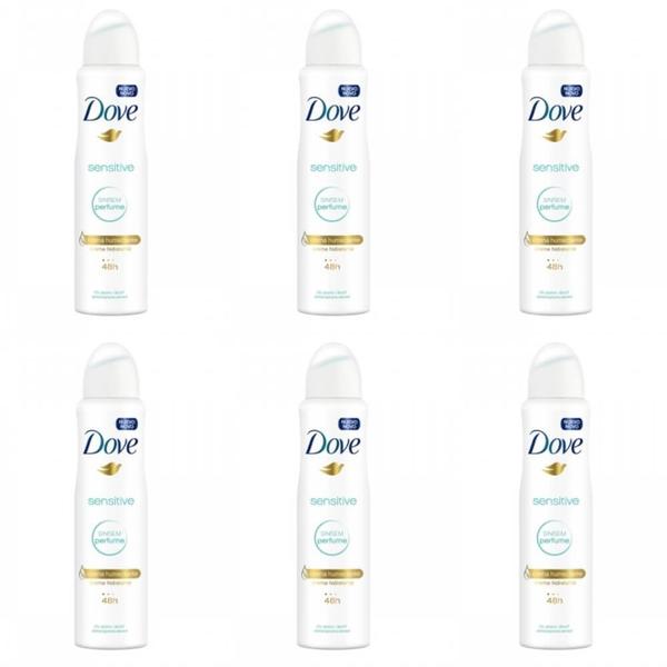Dove Sensitive Desodorante Aerosol Feminino 89g (Kit C/06)