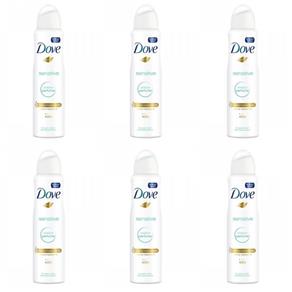 Dove Sensitive Desodorante Aerosol Feminino 89g - Kit com 06