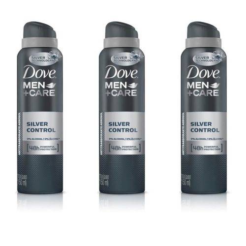 Dove Silver Control Desodorante Aerosol Masculino 89g (kit C/03)