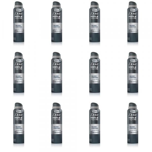 Dove Silver Control Desodorante Aerosol Masculino 89g (Kit C/12)