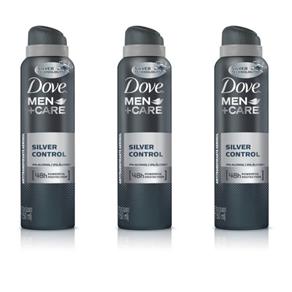 Dove Silver Control Desodorante Aerosol Masculino 89g - Kit com 03