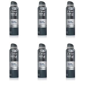 Dove Silver Control Desodorante Aerosol Masculino 89g - Kit com 06