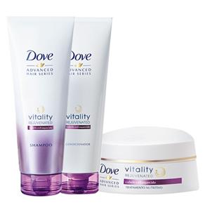 Dove Vitality Rejuvenated Kit Shampoo 200Ml + Condicionador 200Ml + Creme de Tratamento 350G