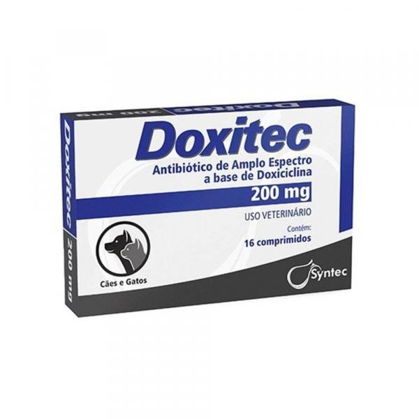Doxitec 200 Mg - Antibiótico P/ Cães e Gatos 16 Comprimidos - Syntec