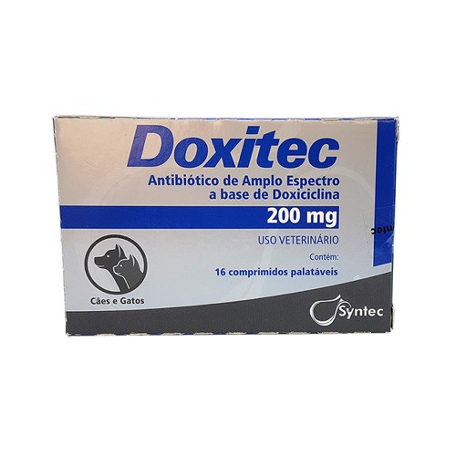 Doxitec 200mg 16 Comp Palatáveis Syntec Antibiótico Cães