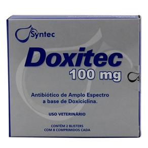 Doxitec 100mg Antibiótico Cães e Gatos 16 Comprimidos - Syntec