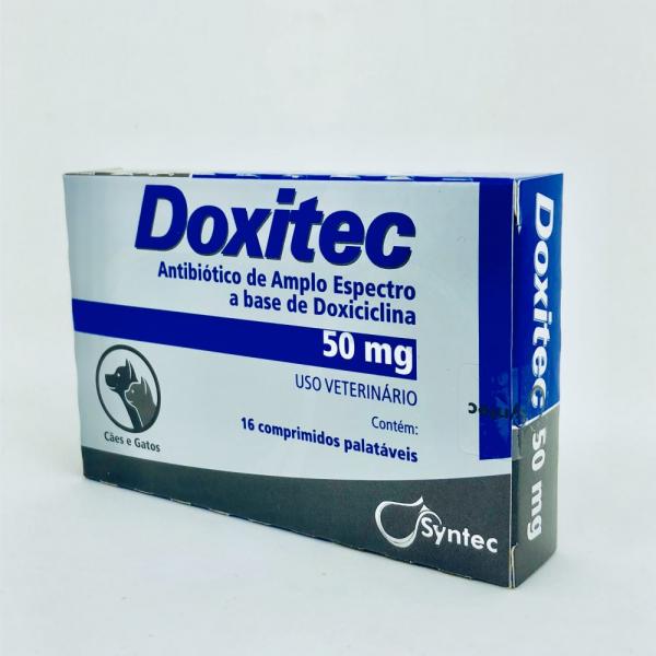Doxitec Antibiótico 50 Mg Comprimidos para Cães e Gatos - Syntec